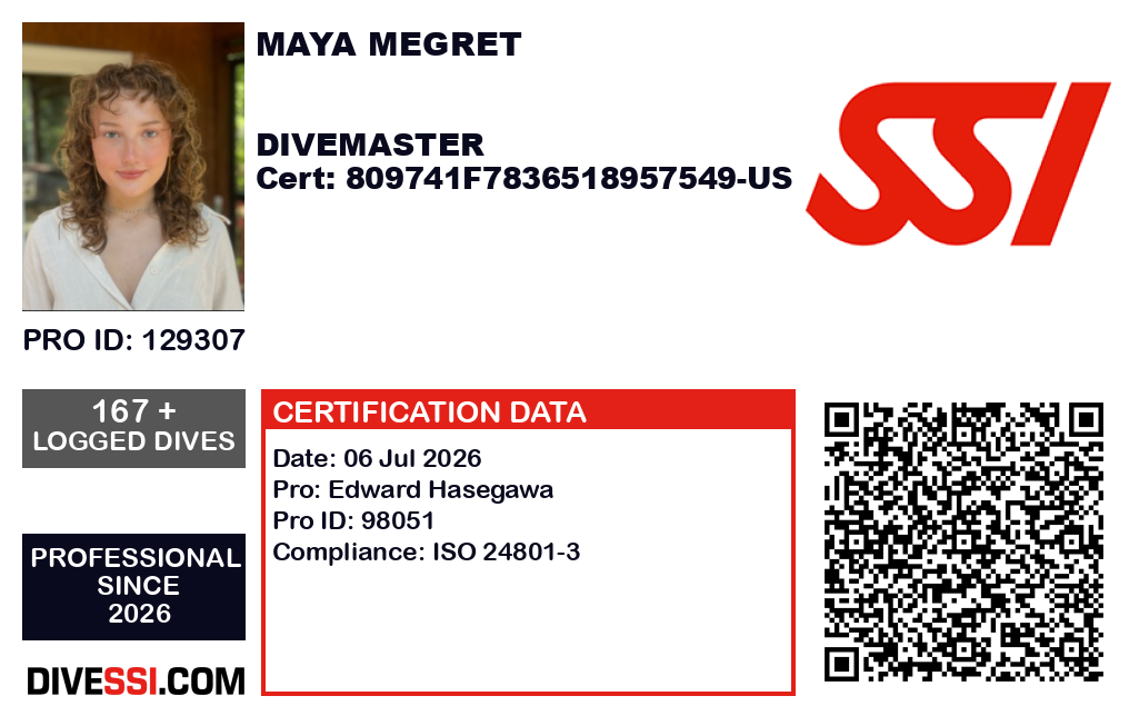 SSI Divemaster Certification Card